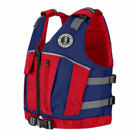 MUSTANG SURVIVAL 55-88 lbs Youth Reflex Foam Vest for Boat, Navy & Red MV7030-80-0-216